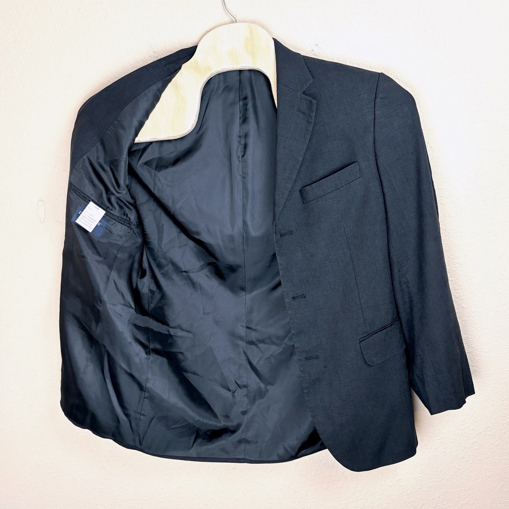 Dockers Mens 40R Blazer Black Linen Blend 3-Button Sport Coat
